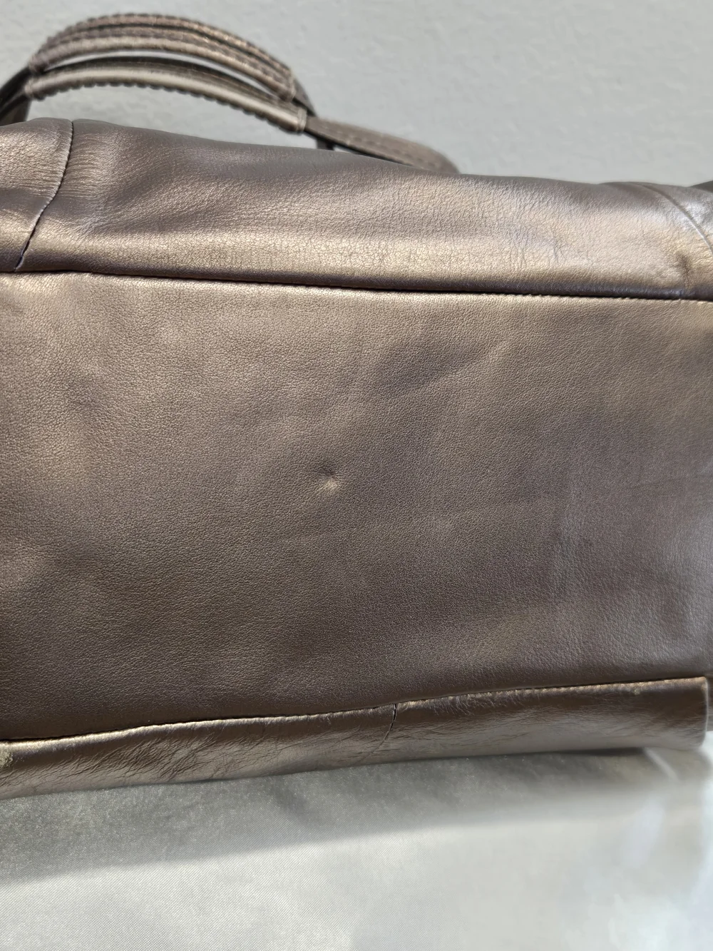 Coach Bronze Metallic Leather Shoulder Bag EUC
